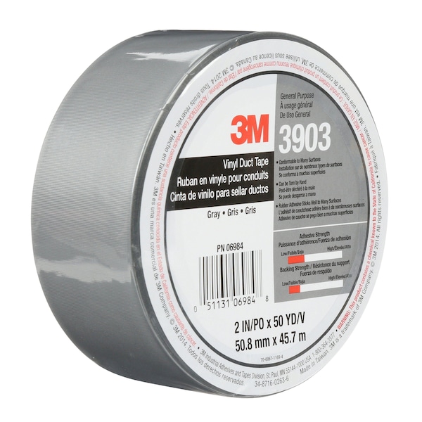 Duct Tape, 6.3 Mil, 2"x50 yds., Gray, PK24